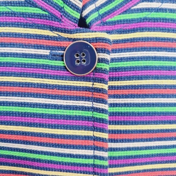 Talbots Petites 2 Piece Pencil Skirt Suit Set Sz 4P Rainbow Striped Fun Career - Picture 13 of 15